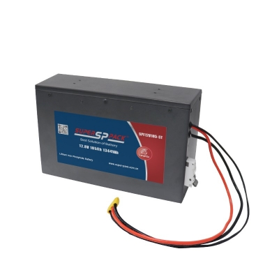 front view of 12.8V 105Ah lithium battery